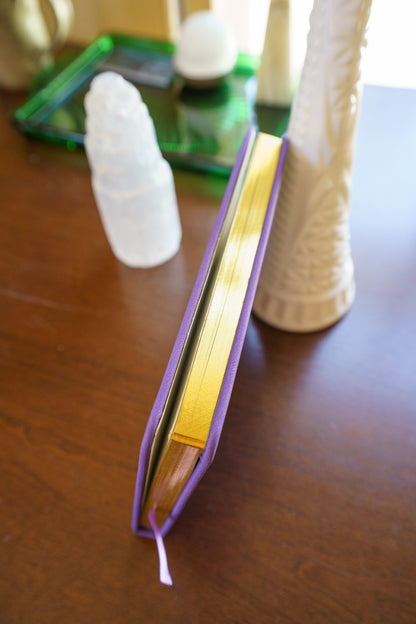Purple Leather B6 Journal - Gold Edges